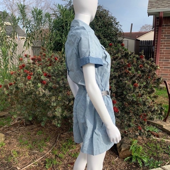 💋NWT G-STAR Raw Denim Utility Snap Organic Cotton Romper - Picture 6 of 15